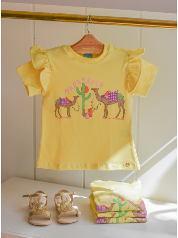 T-Shirt Teka Camelo Amarelo - Pelo Céu de Marrakech